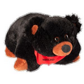Black Bear Pillow Pal Stuffed Animal with Custom Imprint Bandana